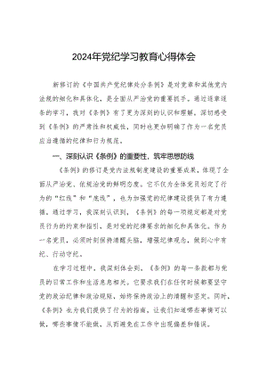 2024年党纪学习教育六项纪律发言稿七篇.docx