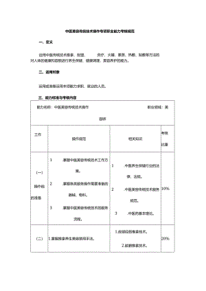 中医美容传统技术操作专项职业能力考核规范.docx