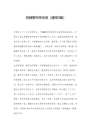 民辅警年终总结(通用3篇).docx