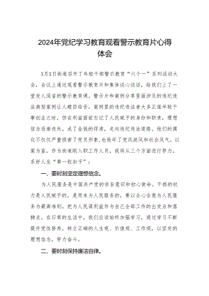 2024年党纪学习教育观看警示教育片心得体会发言稿十四篇.docx