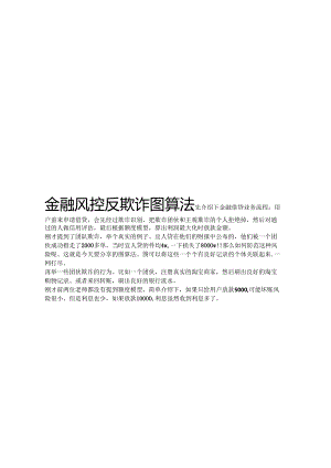 2024金融风控反欺诈图行算法.docx