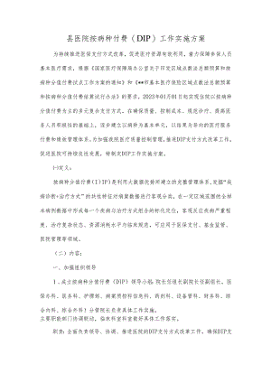 县医院按病种付费（DIP）工作实施方案.docx