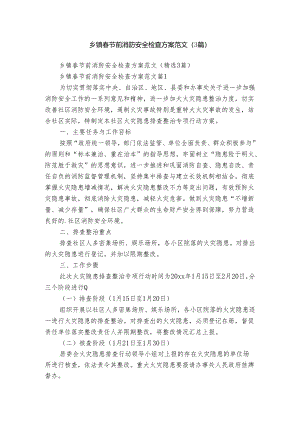 乡镇春节前消防安全检查方案范文（3篇）.docx