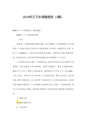 2024年三下乡调查报告（3篇）.docx