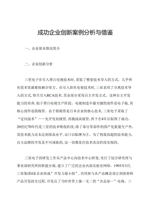 成功企业创新案例分析与借鉴.docx