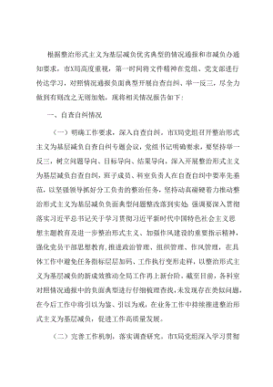 市直机关关于整治形式主义为基层减负自查自纠情况的报告.docx