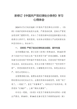 纪检干部学习2024新修订中国共产党纪律处分条例的心得体会九篇.docx