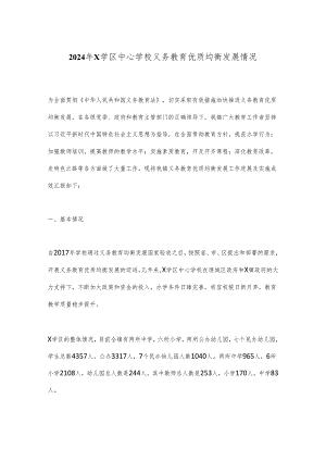 2024年X学区中心学校义务教育优质均衡发展情况.docx