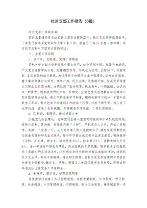 社区支部工作报告（3篇）.docx