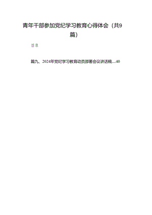 （9篇）青年干部参加党纪学习教育心得体会（最新版）.docx