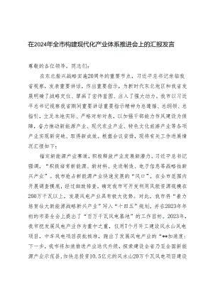 在2024年全市构建现代化产业体系推进会上的汇报发言材料.docx