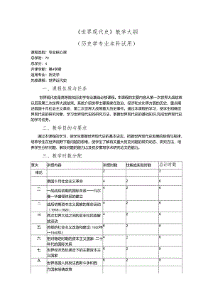 《世界现代史》教学大纲.docx
