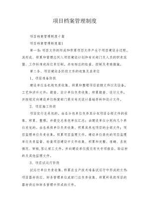 项目档案管理制度十篇.docx