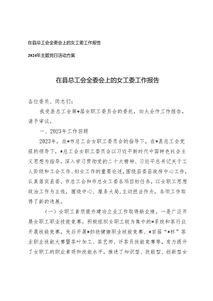 （2篇）在县总工会全委会上的女工委工作报告 2024年主题党日活动方案.docx