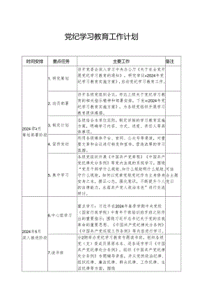2024年高等学校党纪学习教育工作计划（合计8份）.docx