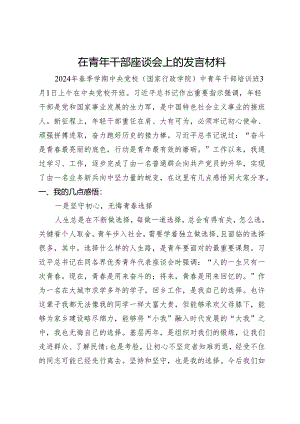 在青年干部座谈会上的发言材料.docx