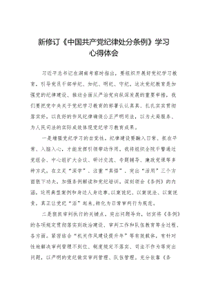 2024新修订中国共产党纪律处分条例关于六大纪律的研讨发言稿(六篇).docx