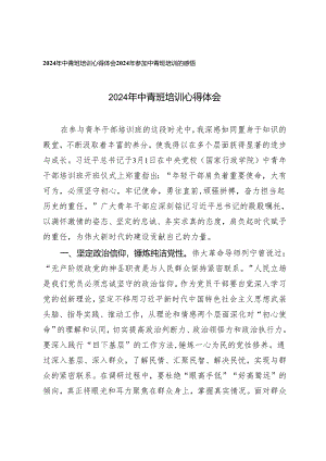 2篇 2024年中青班培训心得体会2024年参加中青班培训的感悟.docx