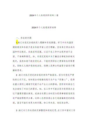 2024年个人检视剖析材料二篇.docx
