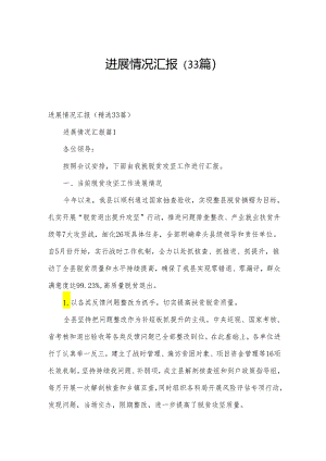 进展情况汇报（33篇）.docx