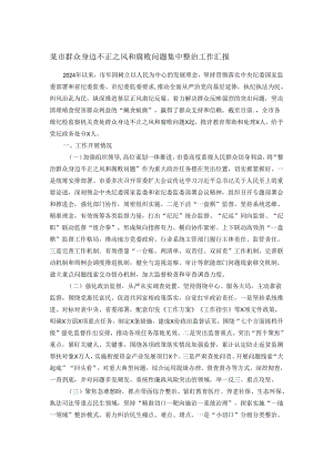某市群众身边不正之风和腐败问题集中整治工作汇报.docx