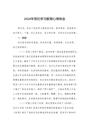 国企干部2024年党纪学习心得体会18篇.docx