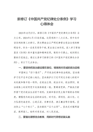 学习2024新修订版《中国共产党纪律处分条例》心得感悟九篇.docx