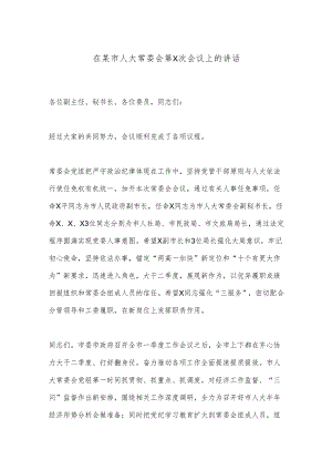 在某市人大常委会第X次会议上的讲话.docx