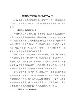观看警示教育后的体会发言.docx
