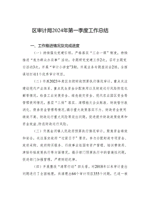 区审计局2024年第一季度工作总结（20240407).docx