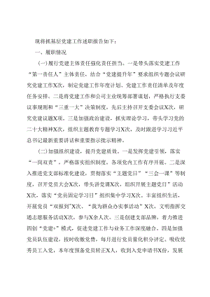 国企党支部抓基层党建工作述职报告.docx