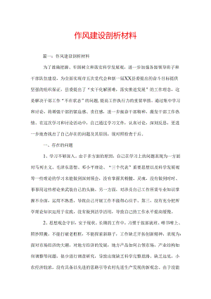 作风建设剖析材料.docx