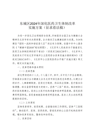东城区2024年深化医药卫生体制改革.docx