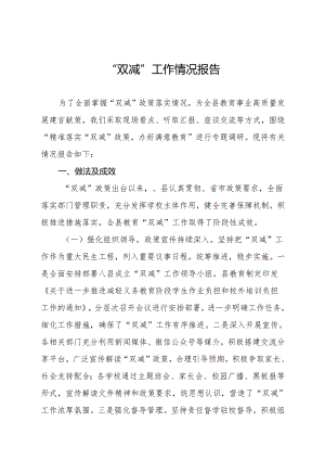 2024年中小学校落实“双减”政策情况报告九篇.docx