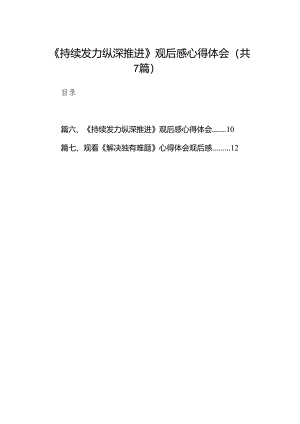 《持续发力纵深推进》观后感心得体会(精选七篇模板).docx