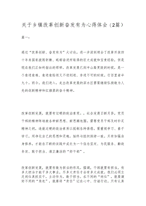 （2篇）关于乡镇改革创新奋发有为心得体会.docx