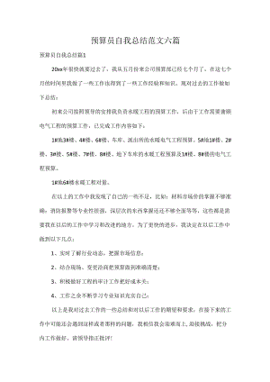 预算员自我总结范文六篇.docx