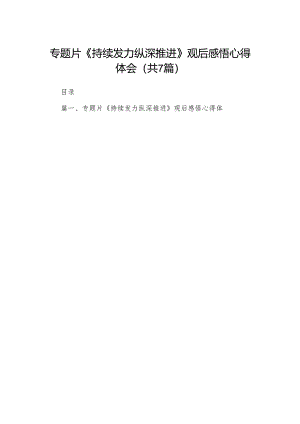 专题片《持续发力纵深推进》观后感悟心得体会7篇（详细版）.docx