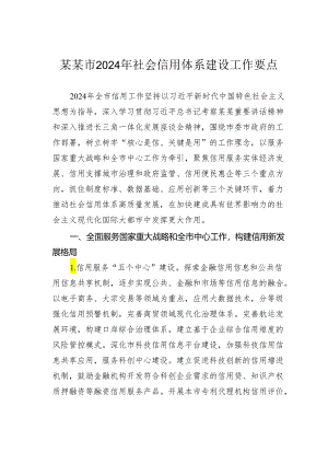 某某市2024年社会信用体系建设工作要点.docx