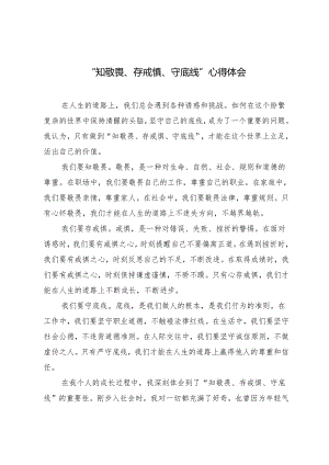 3篇2024年“知敬畏、存戒惧、守底线”心得体会.docx