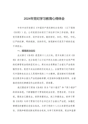 2024年党纪学习教育六大纪律研讨发言材料17篇.docx