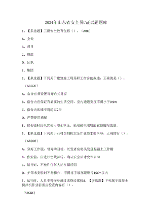 2024年山东省安全员C证试题题库.docx