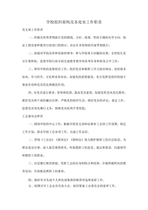 学校组织架构及各处室工作职责.docx