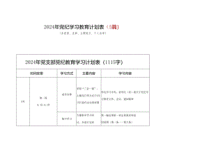基层机关2024开展党纪学习教育工作计划学习计划.docx