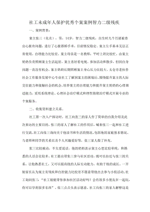 社工未成年人保护优秀个案案例智力二级残疾.docx