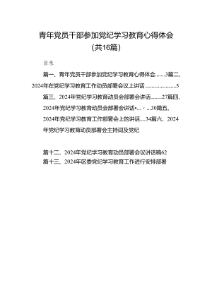 青年党员干部参加党纪学习教育心得体会（共16篇）.docx