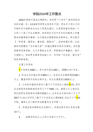 高校学院2024年工作要点（学校）.docx