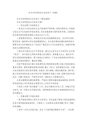 岁末年初网络安全总结范文（30篇）.docx