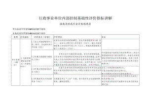 行政事业单位内部控制基础性评价指标讲解.docx