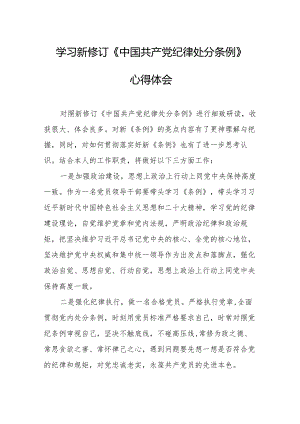 2024年学习新修订的中国共产党纪律处分条例个人心得体会 合计8份.docx